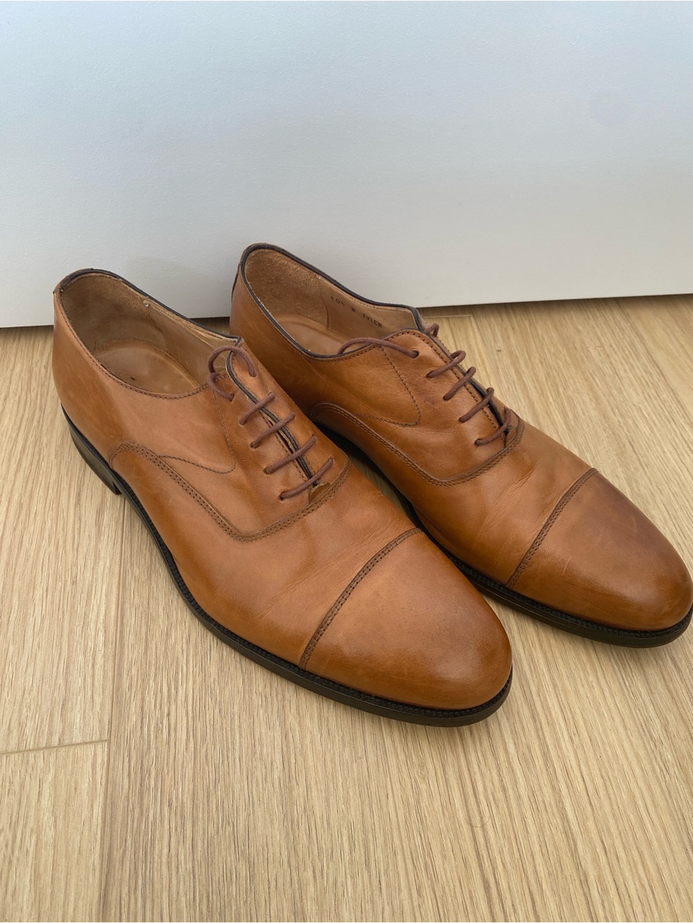 Saks Fifth Avenue Tyler cognac leather dress shoes